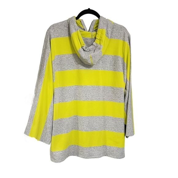 Lane Bryant zip sweater yellow & gray striped Sz 18/20 - Picture 2 of 3
